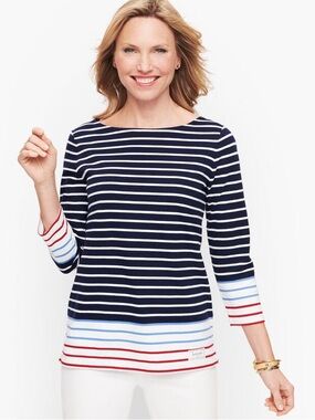 Talbots Breton Stripe Tee | NWT | Women’s Small | 100% Cotton Nautical Top